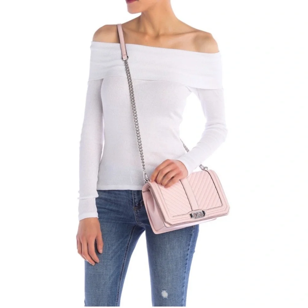 Rebecca Minkoff Chevron Love Crossbody Bag Vintage Pink